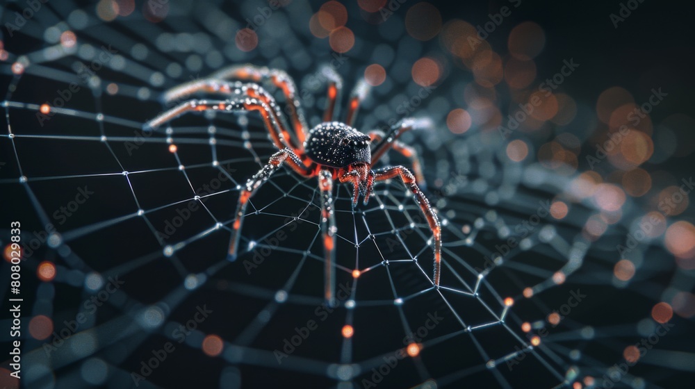Leinwandbilder a spider chart evaluating performance across different criteria, resembling a spider web