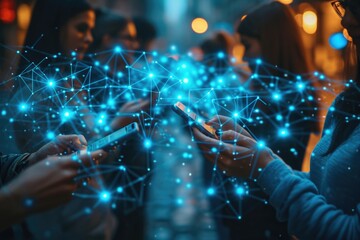 International internet day: a world connected, linking people, electronic devices globally through a network. Cloud storage, seamless connectivity across computers, tablets, laptops, phones