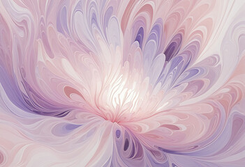 an ethereal blend of blush pink and lavender abstract blooming shape, isolated on a transparent...