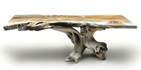 Creating a Table Base Using Reclaimed Materials such as Driftwood or Salvaged Metal. Concept DIY, Reclaimed Materials, Driftwood, Salvaged Metal, Table Base