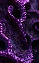 Obraz premium A close up of purple lace with beads.