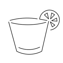 isolated linear cocktail glass icon on the theme of summer and vacation. design for logo sticker print poster