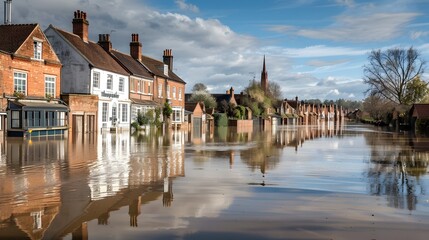 Flooded Historic Town Reflecting Resilience of Affected Community