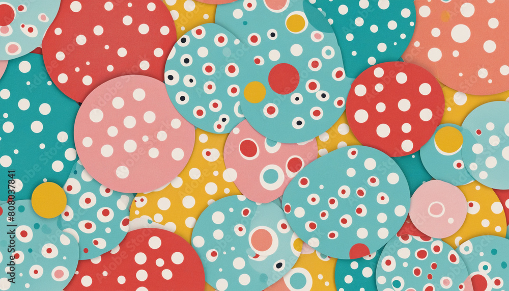 Poster colorful retro geometric pattern generated by ai in a seamless vector background for a minimalist de