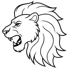 Angry lion vector illustration 