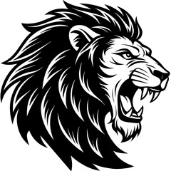 Angry lion vector illustration 