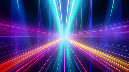 Obraz premium Bright colorful neon rays and glowing lines poster background