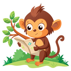 Fototapeta premium Jungle Junior: Playful Monkey Adventure