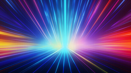 Fototapeta premium Bright colorful neon rays and glowing lines poster background