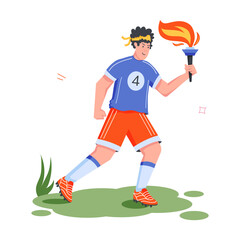 Soccer Players Flat Illustrations