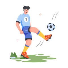 Soccer Players Flat Illustrations