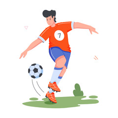 Soccer Players Flat Illustrations