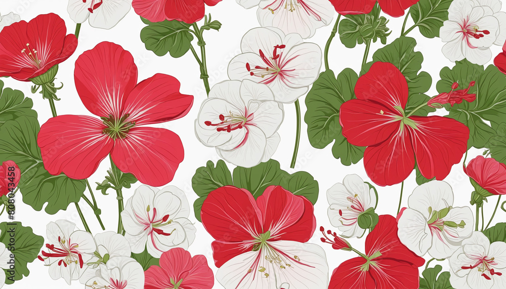 Poster generative ai creates a beautifully isolated collection of vector botanical elements for seamless fl