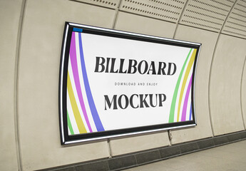 Perspective Curved Billboard Mockup