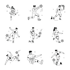 Football Sport Flat Illustrations 
