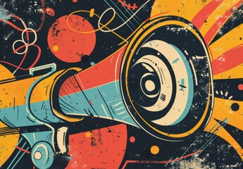 Stylish vector collage banner with retro doodle elements, announcing crazy promotions. Modern design, space for text.