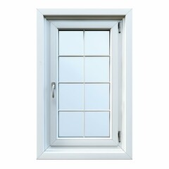White plastic window frame with glass panes