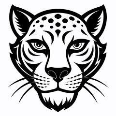 Fierce Black Jaguar logo Mascot Clipart illustration