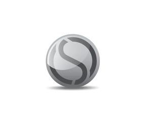 S letter logo icon design template in circle