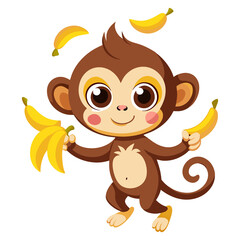 Fototapeta premium Jungle Junior: Playful Monkey Adventure