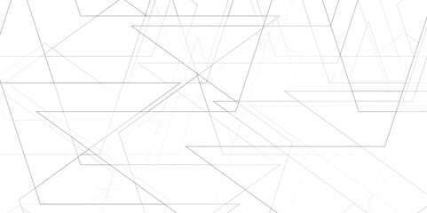 Abstract minimal geometric white and gray light background design. white transparent material in triangle diamond and squares shapes in random geometric pattern.