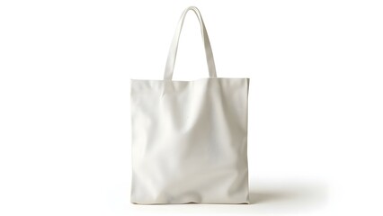 White Cotton Eco Tote Bag Mockup on Isolated White Background. Concept Mockup, Eco-friendly, Tote Bag, White, Cotton, Isolated Background