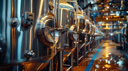 A large industrial building with many tanks and pipes