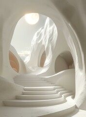 Futuristic White Minimalistic Staircase
