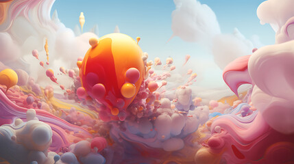 Create an abstract background with surreal, dreamlike elements.