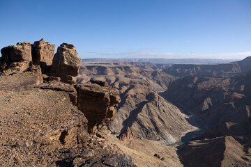 Namibia Fish River Canyon on a sunny autumn day
