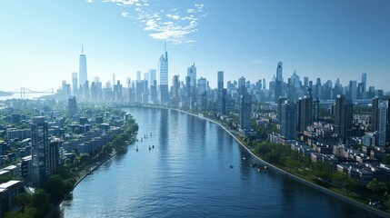 Naklejka premium A River in the City