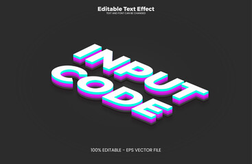 Input Code editable text effect in modern trend style