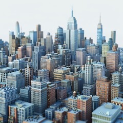 Obraz premium A miniature model of a city with many skyscrapers