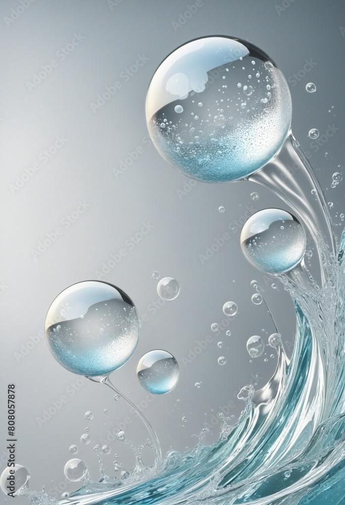 Fototapete abstract futuristic 3d vector design with generative ai creating a negative space layout of transpar