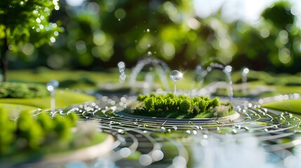 Fototapeta premium See a world where water flows intelligently, guided by the unseen hand of smart water management systems.