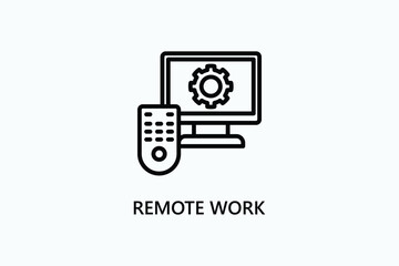 Remote Work Vector Icon Or Logo Illustration