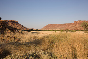Namibia landscape on a sunny autumn day