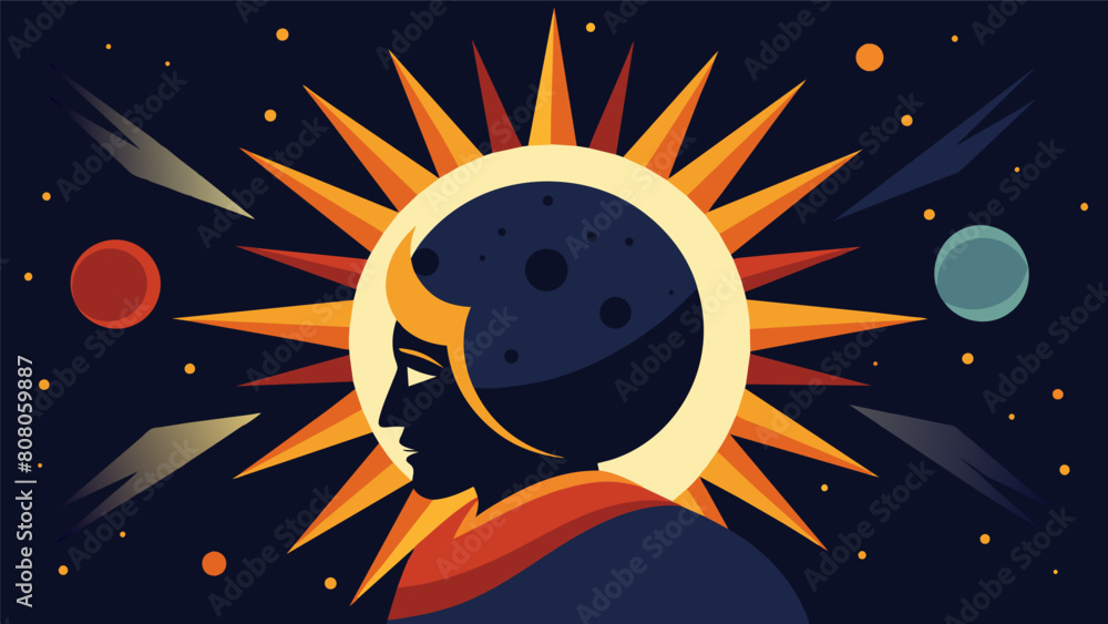 Poster the stoic eclipse highlights the temporary nature of events reminding us to not let them consume us.