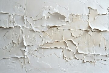 Paint peeling off a white wallbe used as background