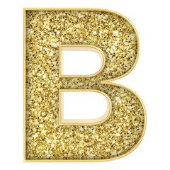 B Font Gold 3D Render