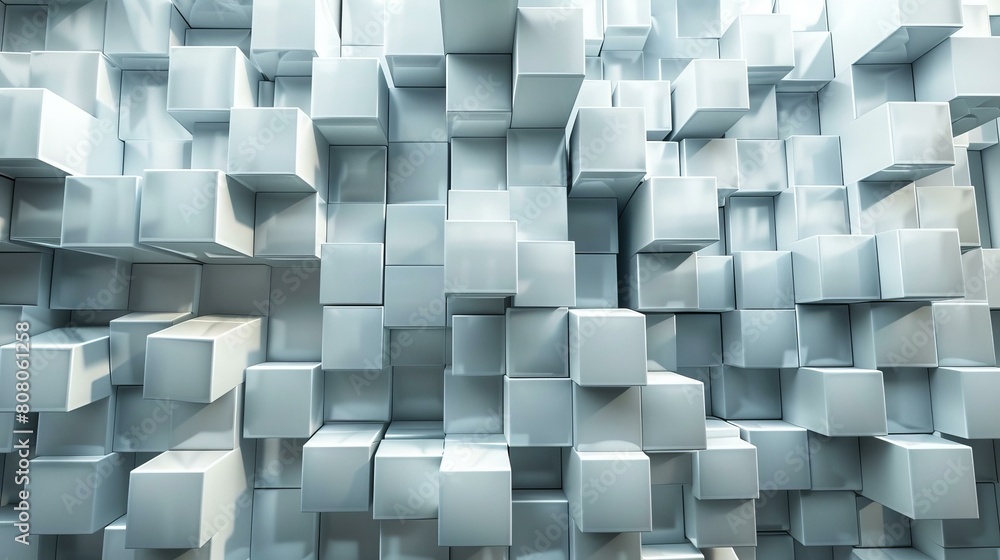 Poster abstract 3d rendering of a white cube background