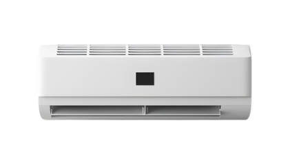 White Air Conditioner Unit, Front View