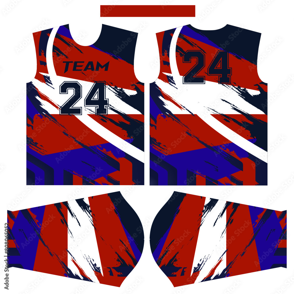 Sticker american hockey team jersey design for sublimation or american sports jersey design