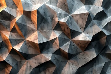 3D rendering of a geometric surface with a metallic texture