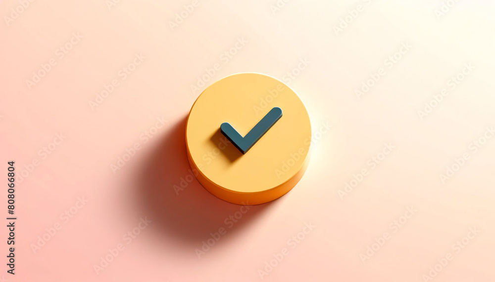 Poster a minimalist with a central object that has a bright, contrasting color against a soft pastel-colore