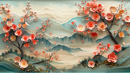cherry blossom papercut