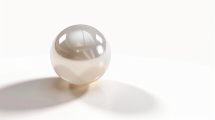 Pearl on a white background with shadow