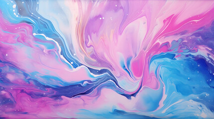 abstract acrylic pour painting hype realistic irisdicent holographic gradient colors poster background