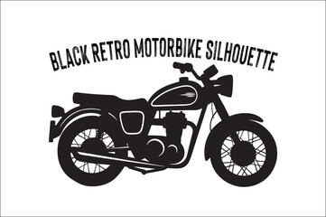 classic and Retro vintage motorcycle silhouette Vector illustration.