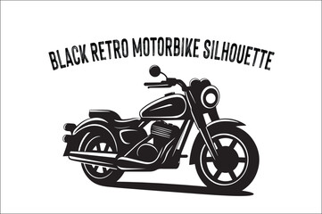 classic and Retro vintage motorcycle silhouette Vector illustration.